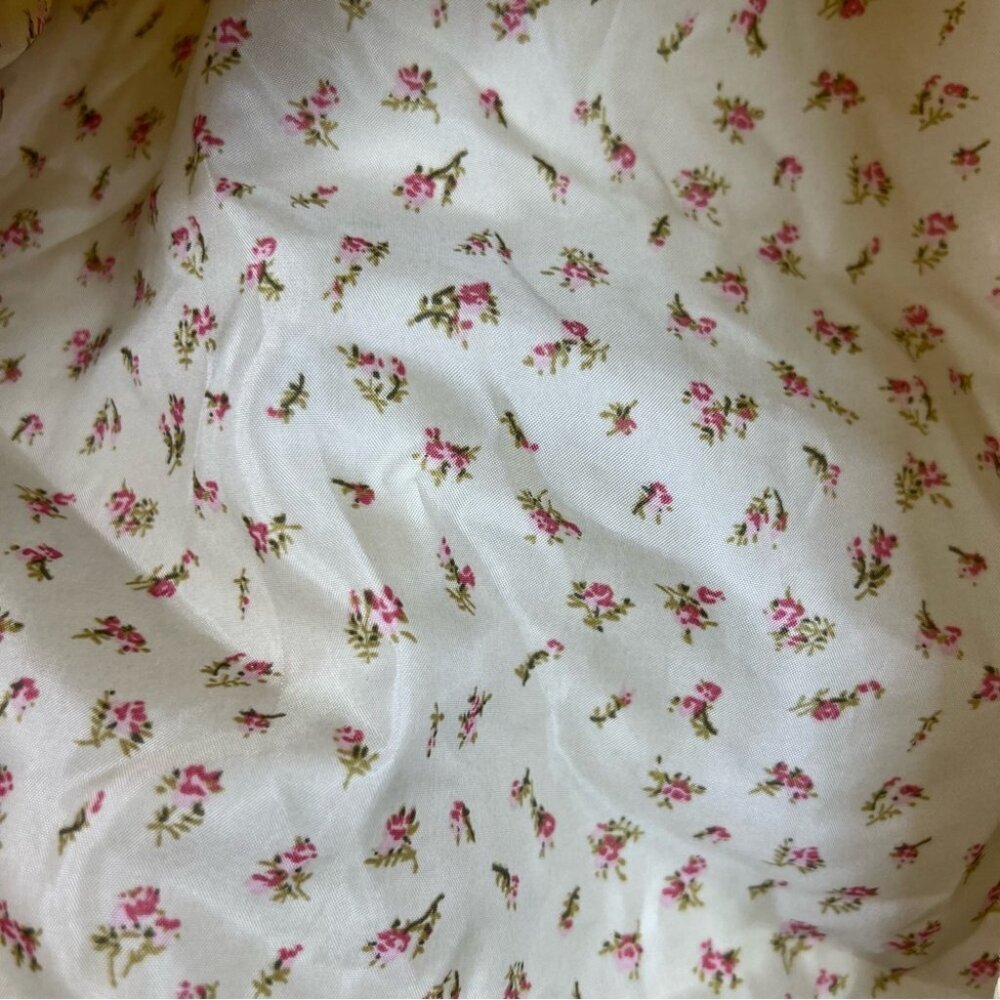 Pbi jacket coat pastel light Yellow Trench Coat button up floral interior - Picture 11 of 15